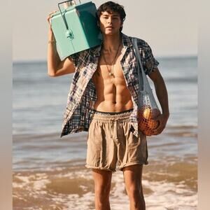 Lucky Brand Patchwork Short Sleeve button Western Shirt Size S